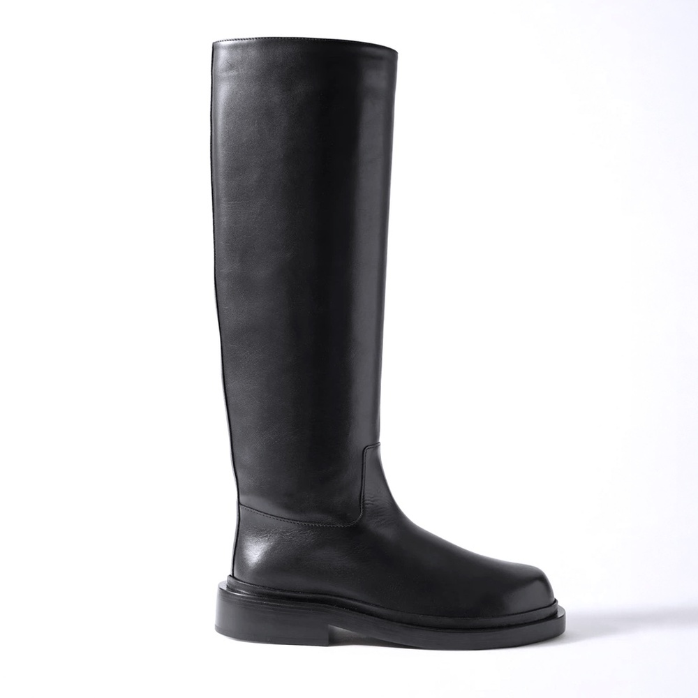 Jil Sander Black Over the Knee Leather Boots